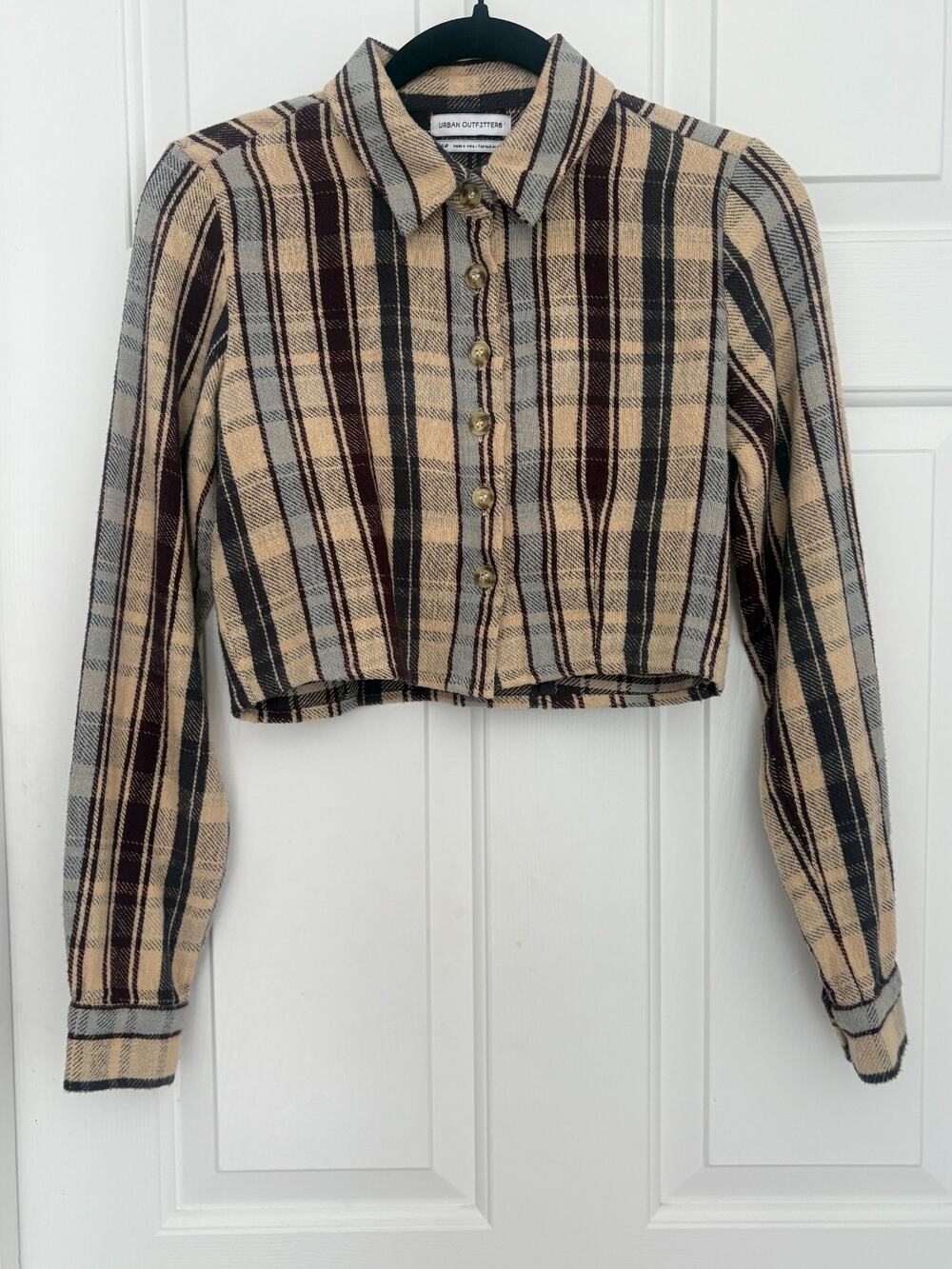 Urban Outfitters BDG Suki Shrunken Flannel Cropped Plaid Shirt - Small 2-6